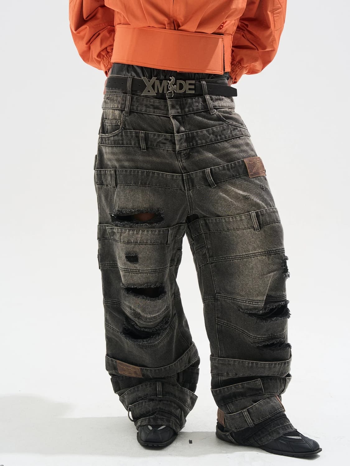 Washed Grey Baggy Jeans 상품이미지1