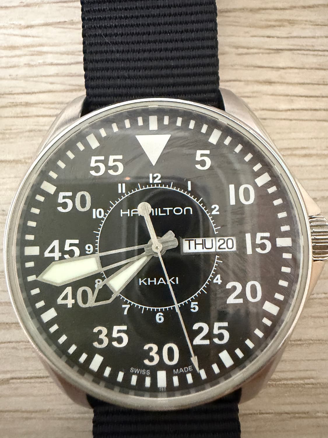 해밀턴 카키 에비에이션 파일럿 쿼츠 상품이미지2