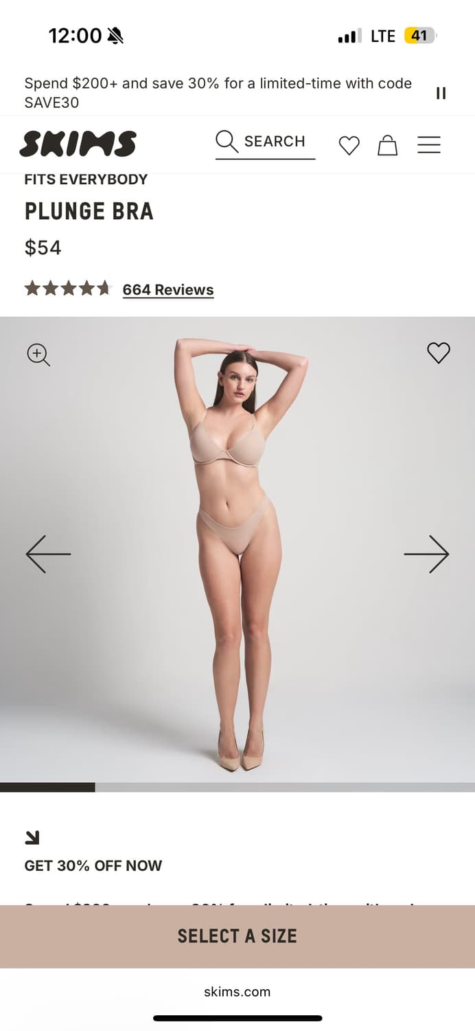 스킴스 PLUNGE BRA MICA / 30 / D (65d) 상품이미지2