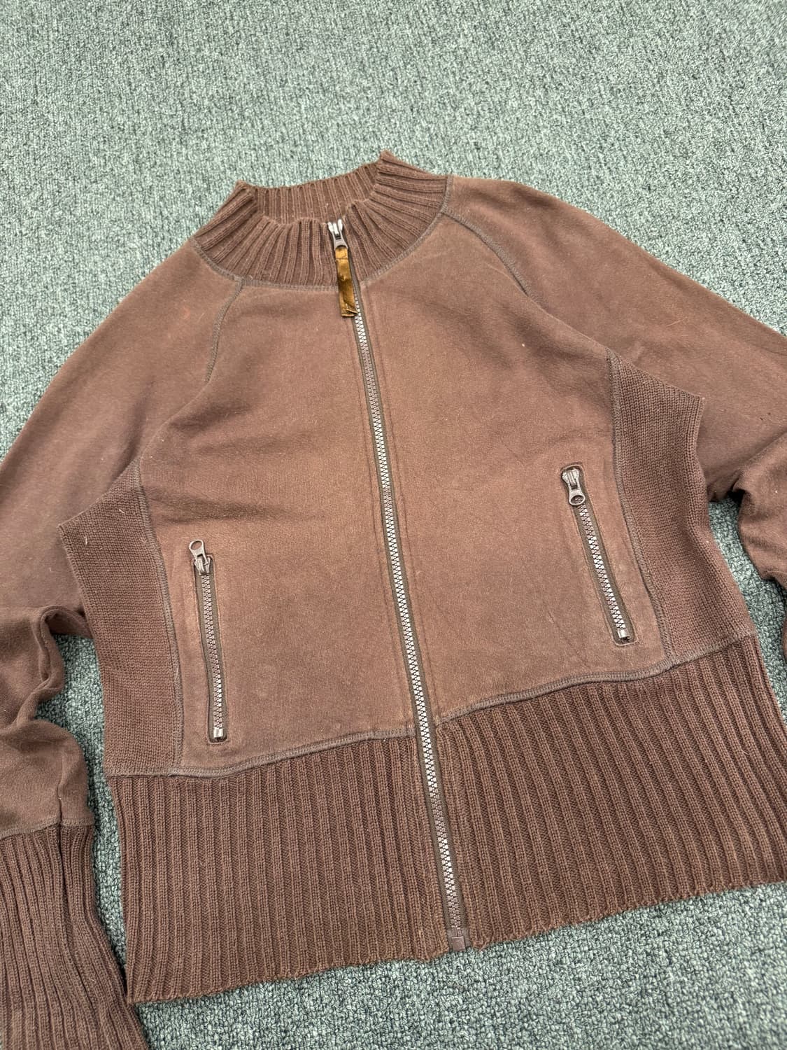 L)Japanese vintage 브라운 여성 니트 집업 상품이미지2