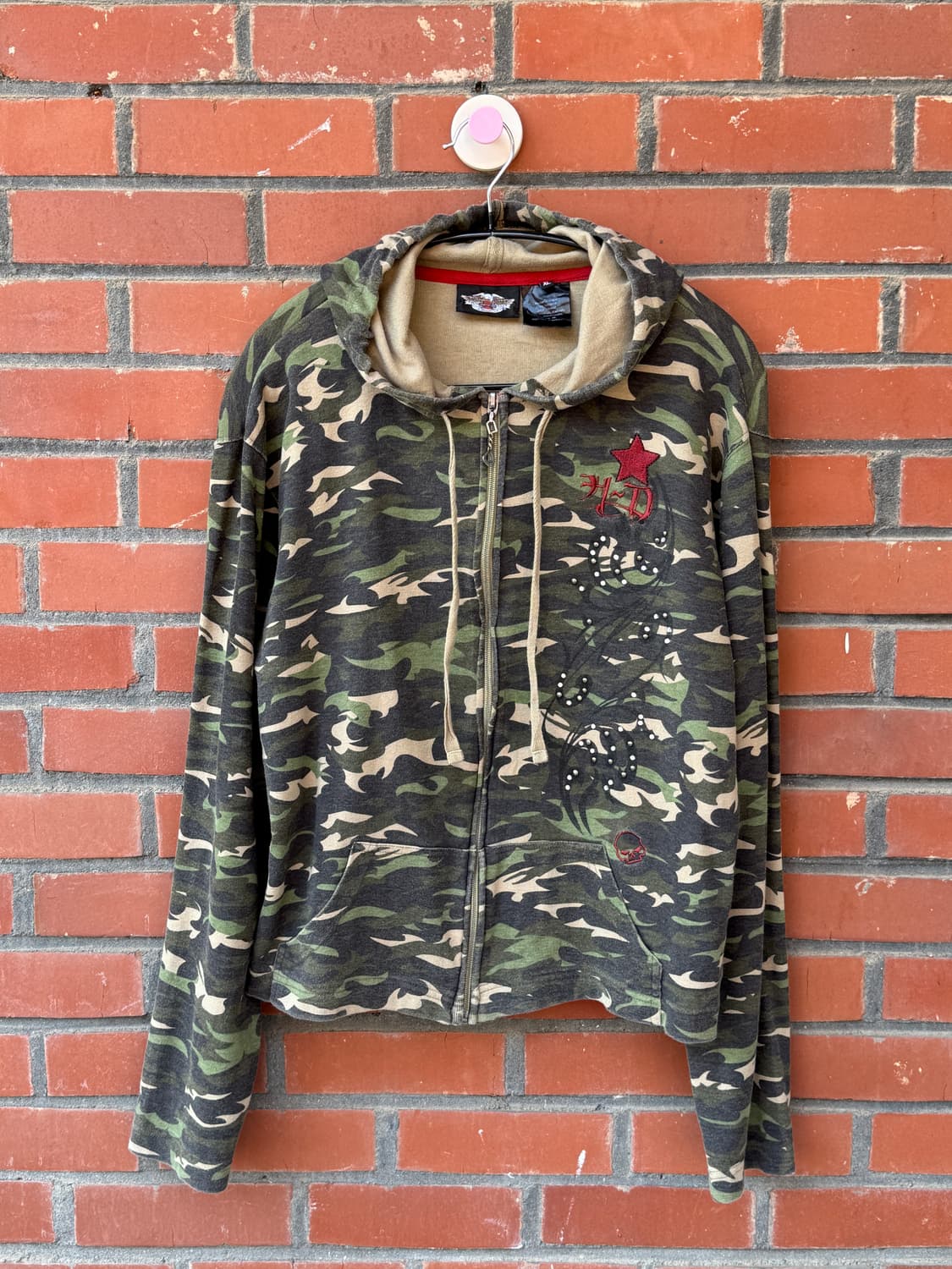 할리데이비슨 카모 스터드 후드집업 상품이미지1