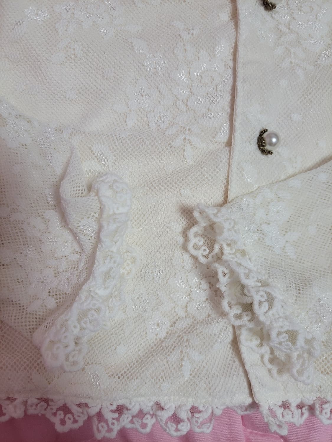 급처상태좋음!스완키스 어깨볼륨 레이스 리본 공주 블라우스 리즈리사st 상품이미지6