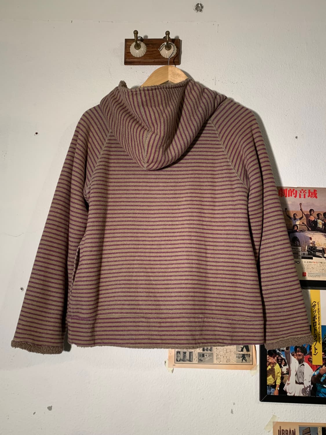 빔즈하트 스트라이프 리버시블 보아 버튼 후드 후리스 상품이미지4