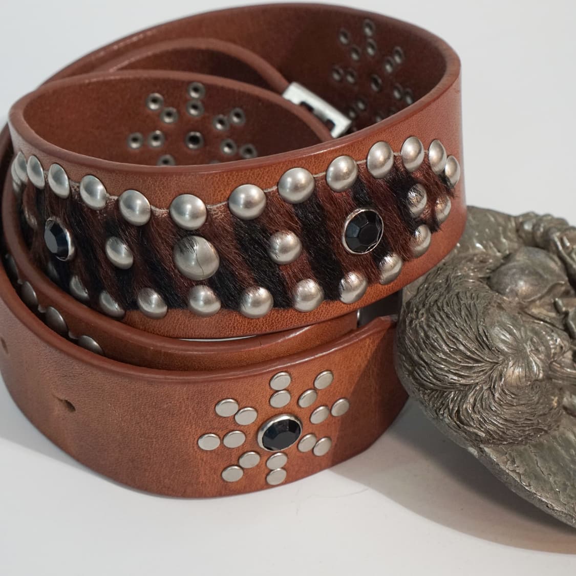 1981s 아이언메이든 빅 버클 스터드 벨트 상품이미지2