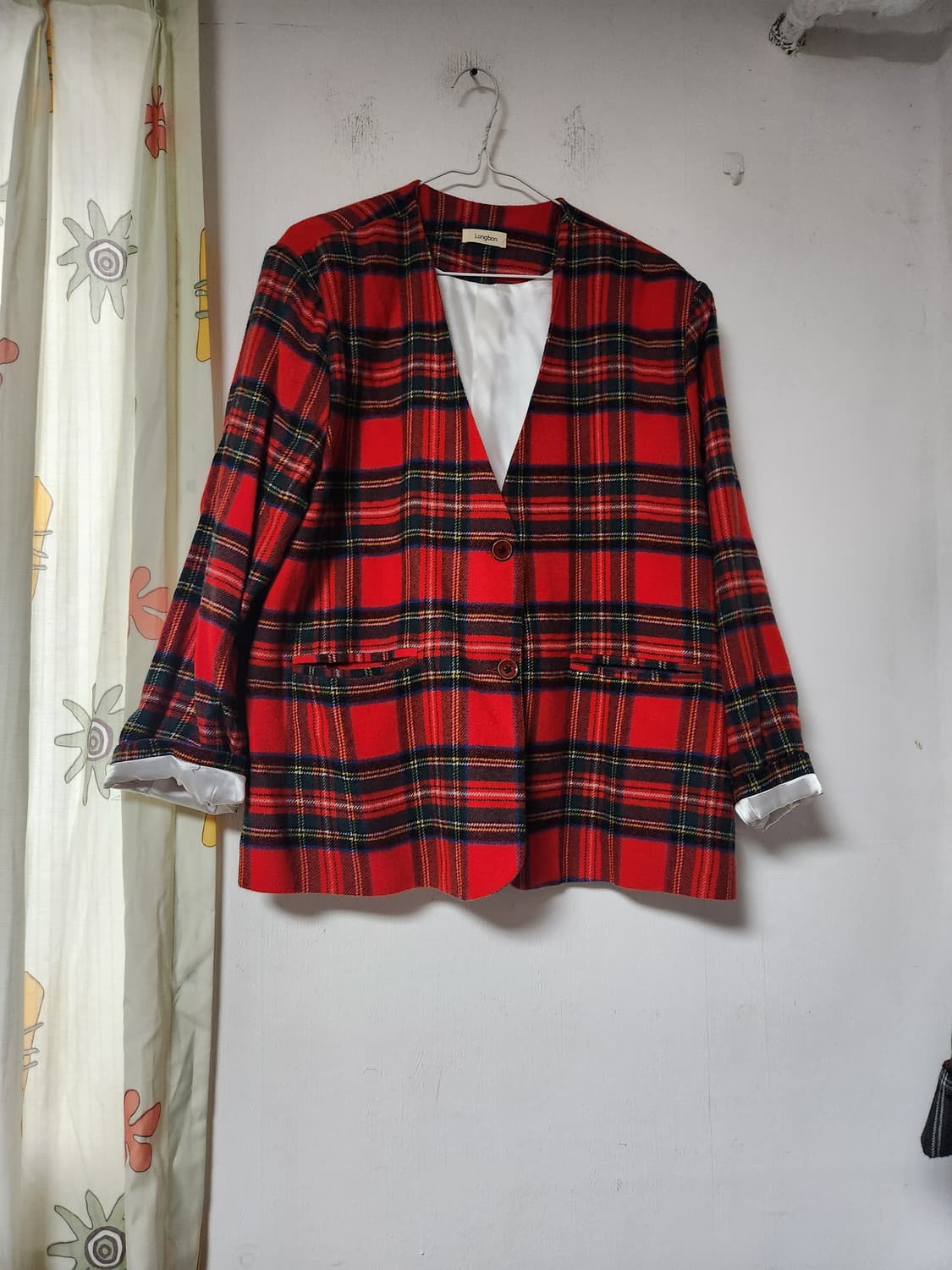 Langdon 레드 체크 패턴 자켓 F(~88) 상품이미지1