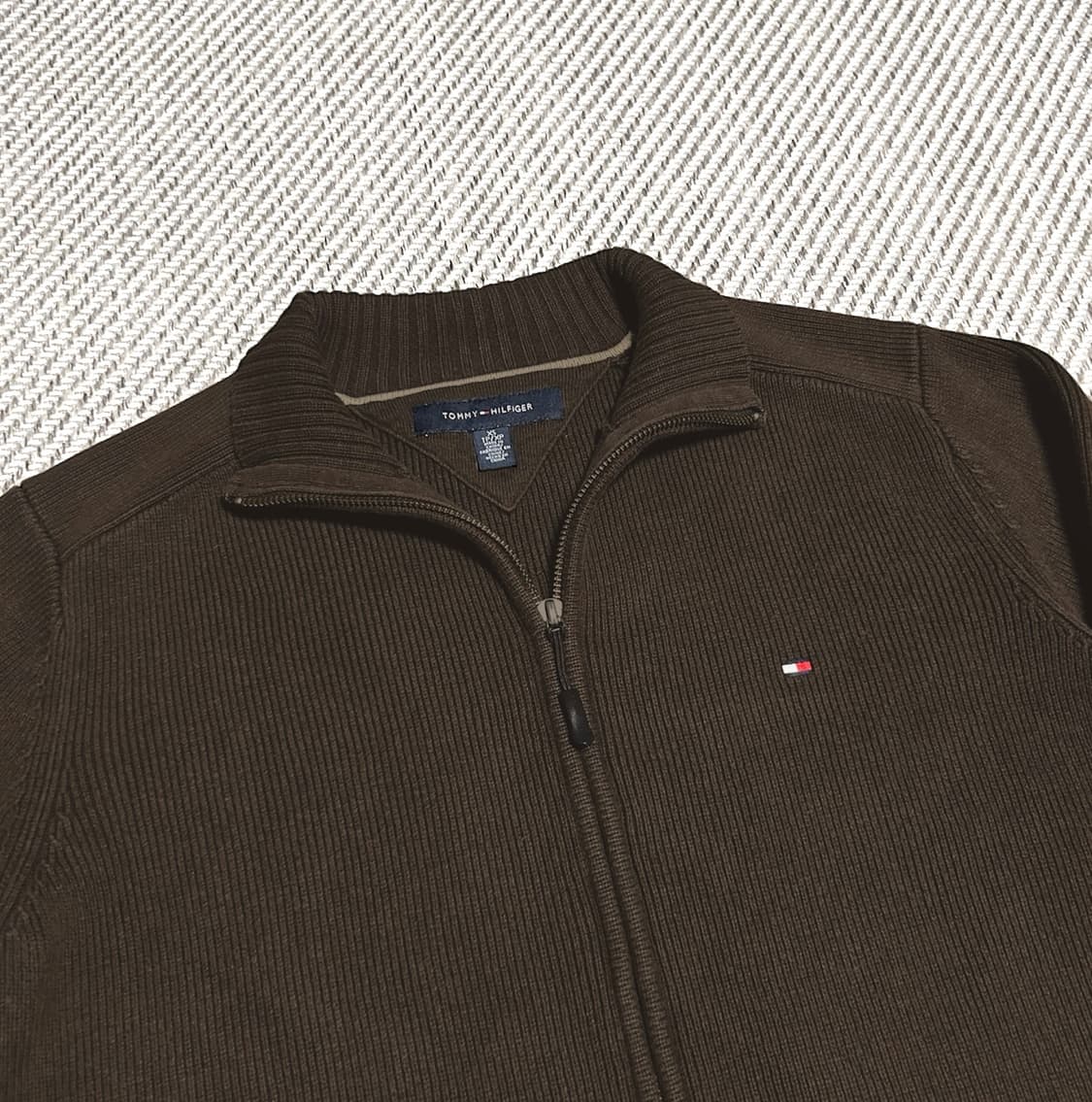 [M] Tommy 타미힐피거 브라운 니트 집업 자켓 상품이미지2