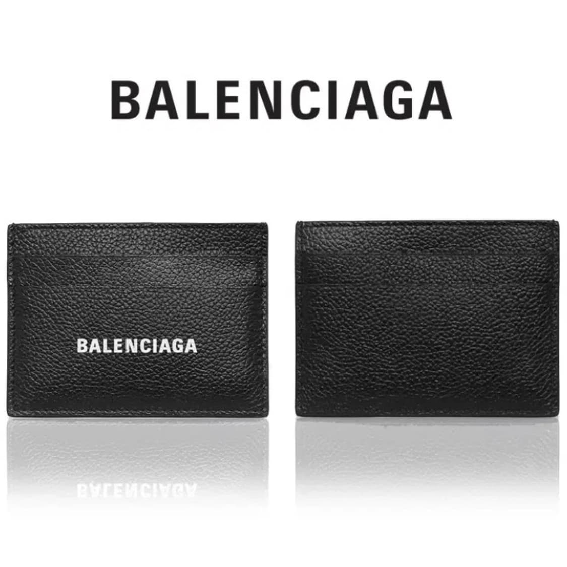 [정품] BALENCIAGA 발렌시아가 로고프린팅 카프스킨레더 카드지갑 상품이미지1