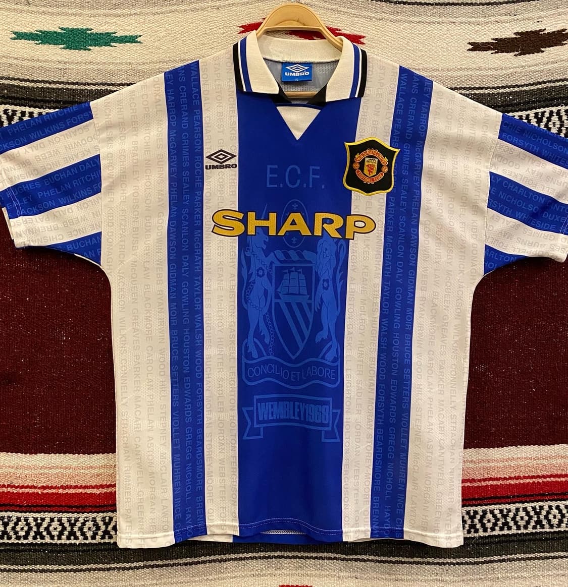 대장급 새상품급 엄브로 94년 맨유 어웨이 베컴유니폼 상품이미지9