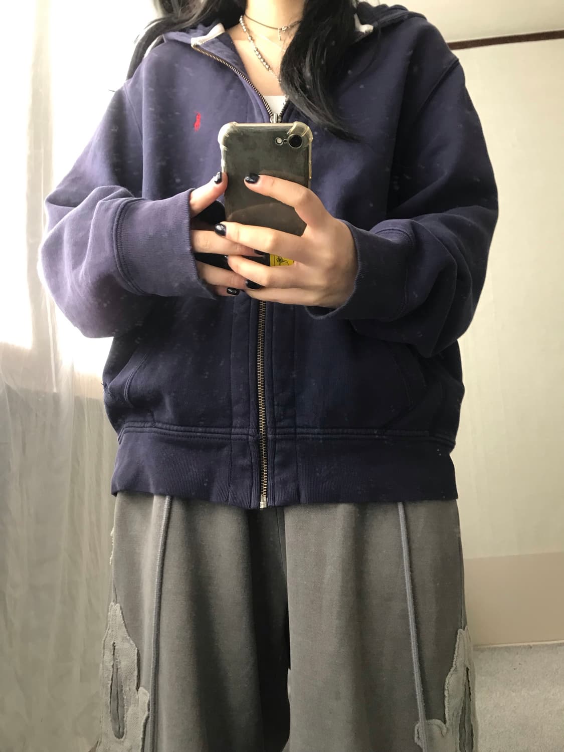 폴로 네이비 스웨트 후드집업 상품이미지4