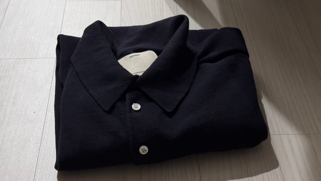 포터리 숏 슬리브 컴포트 폴로 니트 다크 네이비 상품이미지1