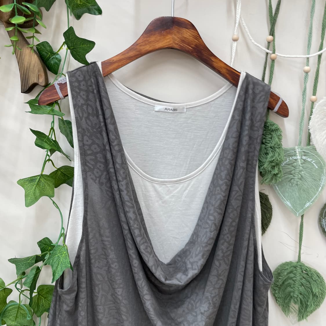 레오파드 드레이프 민소매 슬리브리스 나시 원피스 상품이미지2