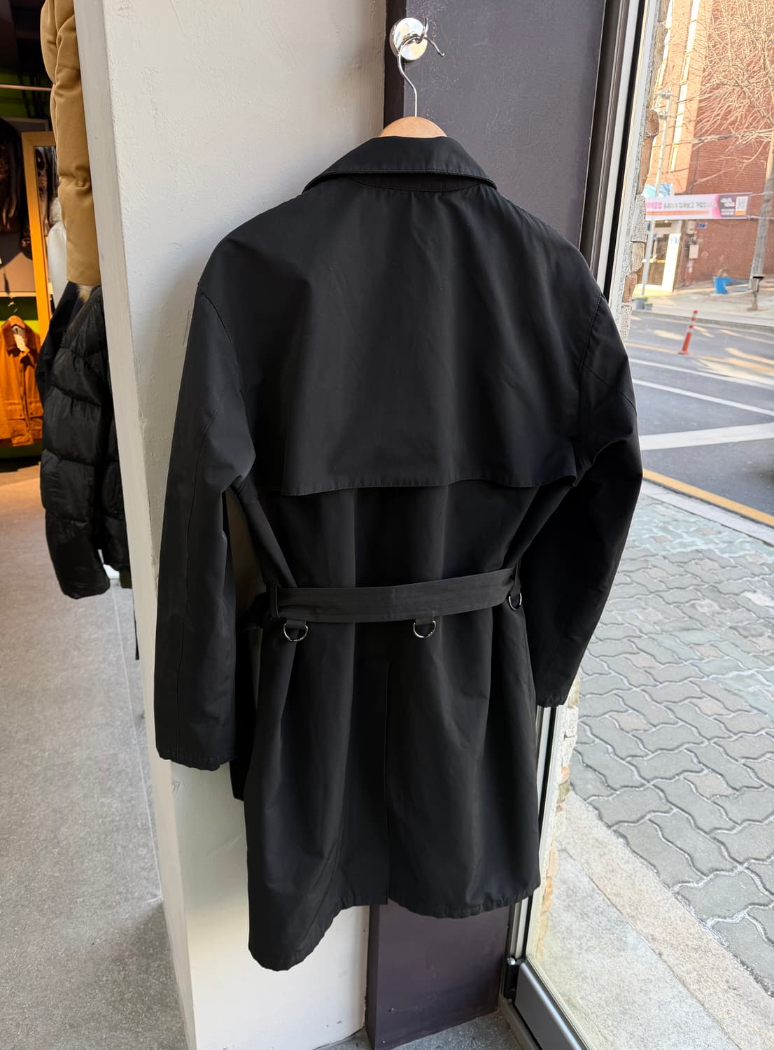 50/ 프라다 벨티드 시그니처 원단 트렌치 패딩코트 상품이미지8