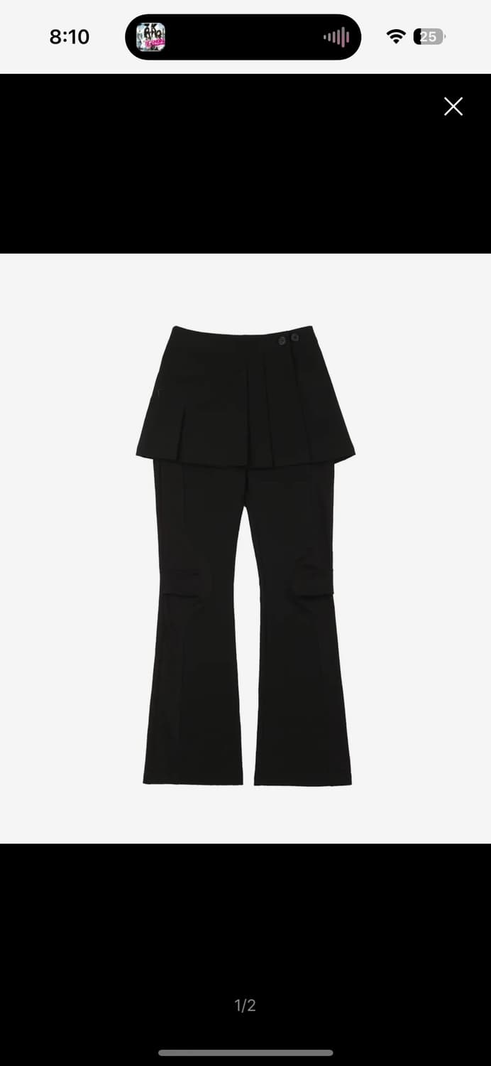 오호스 투웨이 플리츠 스커트 팬츠 블랙 1사이즈 상품이미지1