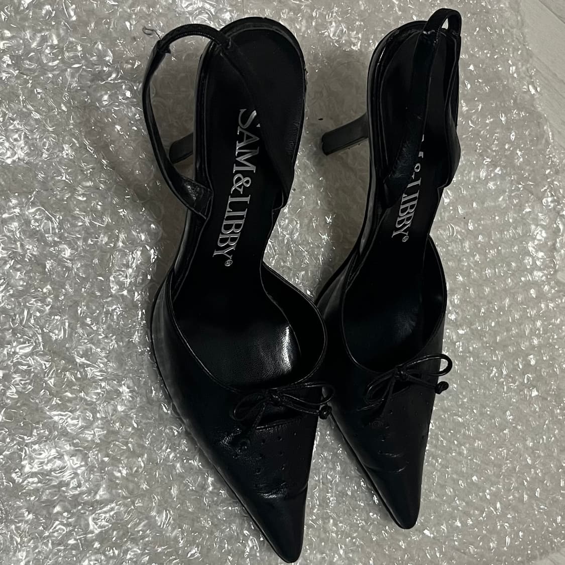 Sam&libby 리본 포인트 펀칭 스틸레토 레더힐 240 상품이미지2