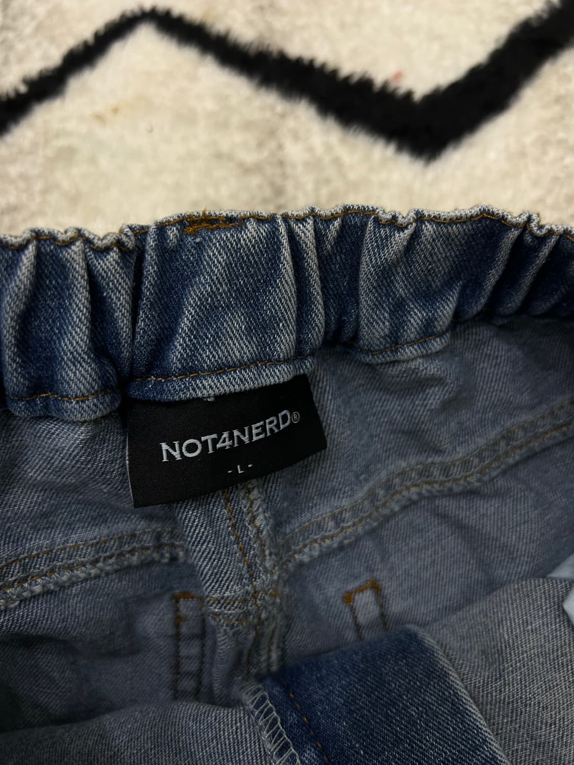 [L]낫포너드 밴딩 카펜더 와이드 데님 팬츠 상품이미지4