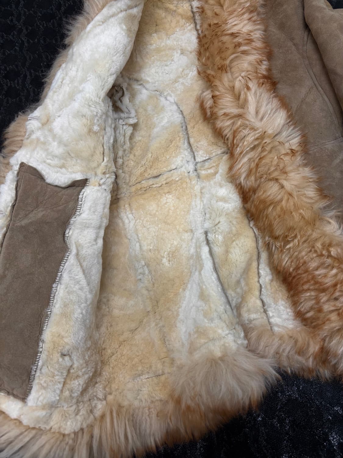 “Vintage”00’s Fur Trimming Shearling Lea 상품이미지8