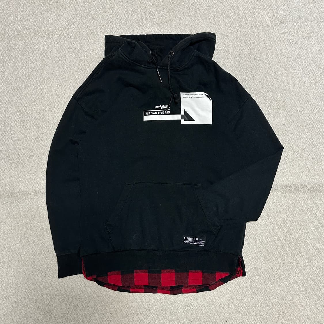 라이프워크 W 빅로고 레이어드 후드 상품이미지1