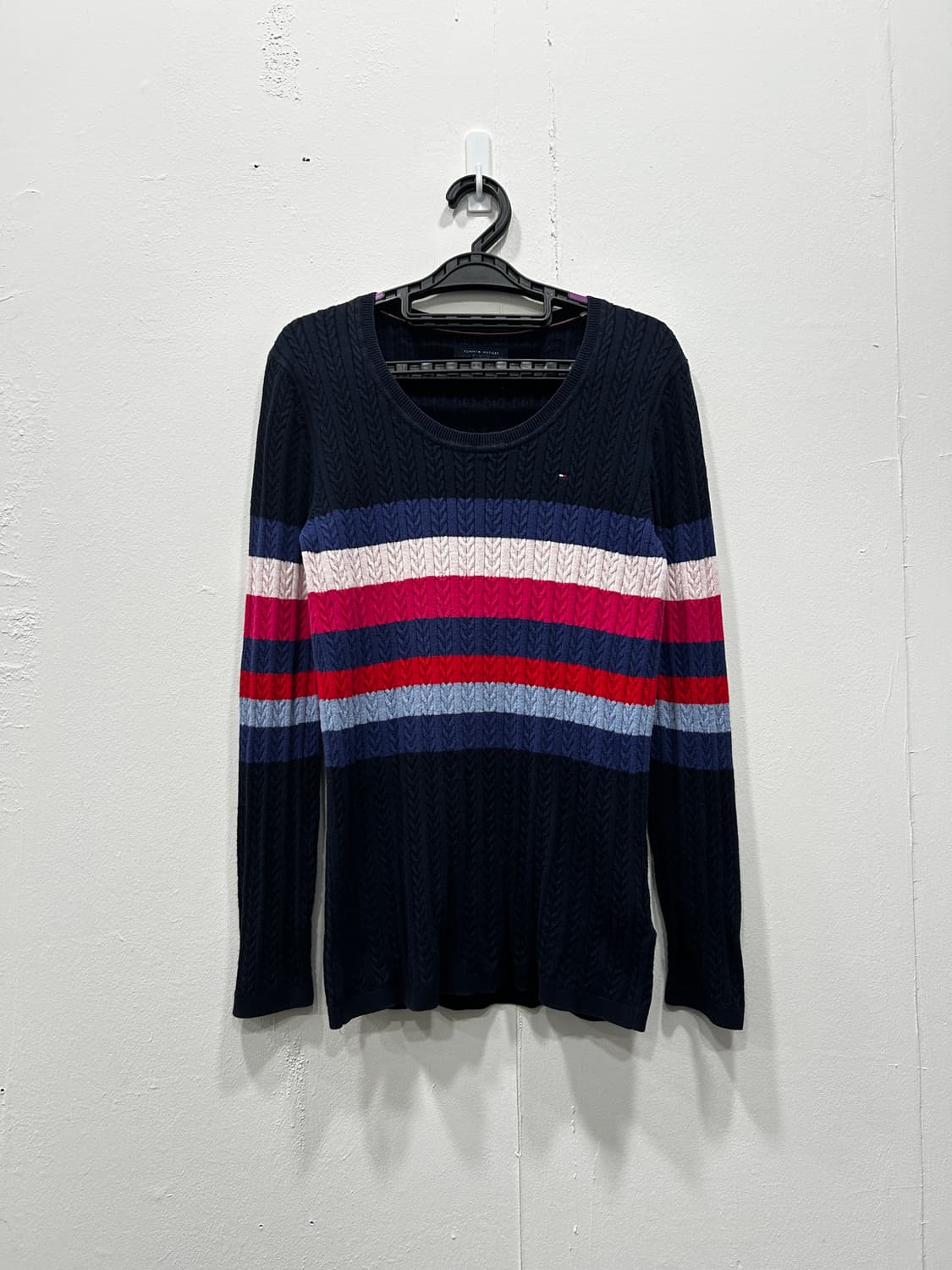 타미힐피거 스트라이프 케이블 니트 여성 M 상품이미지1