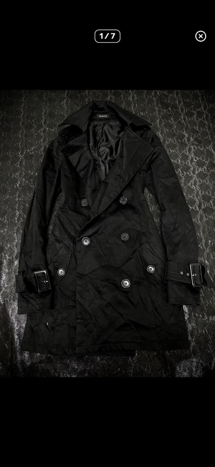 EGOIST Y2K Chic Mood Black Long Coat 상품이미지1