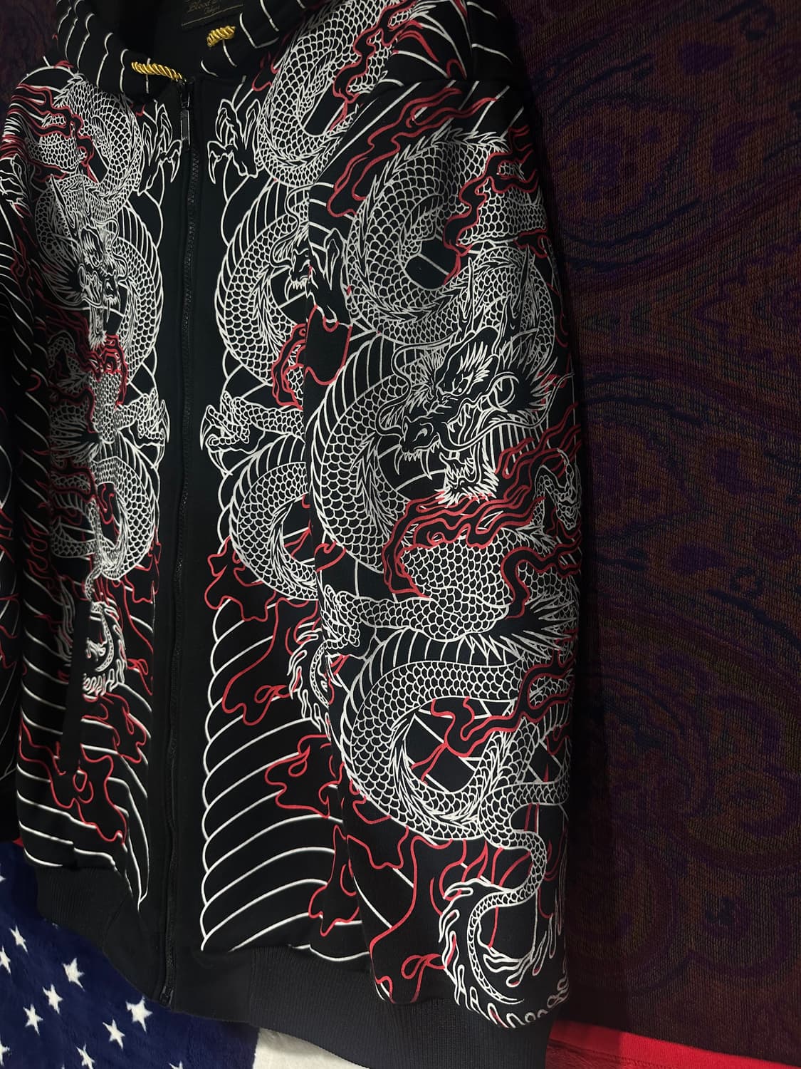 일본 오리엔탈 용프린팅 후드집업 상품이미지7