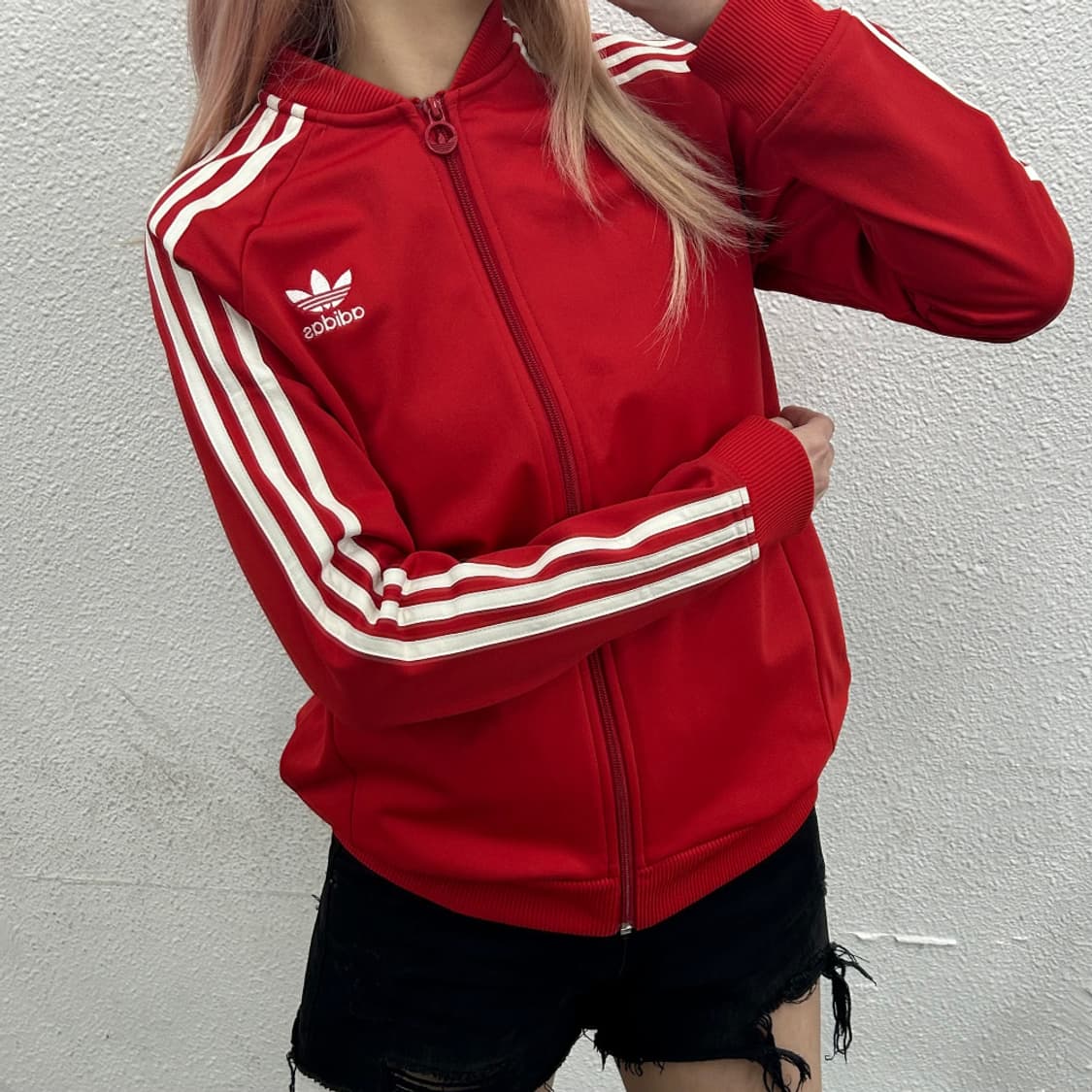 아디다스 화이트라인 레드 트랙탑 L 상품이미지1