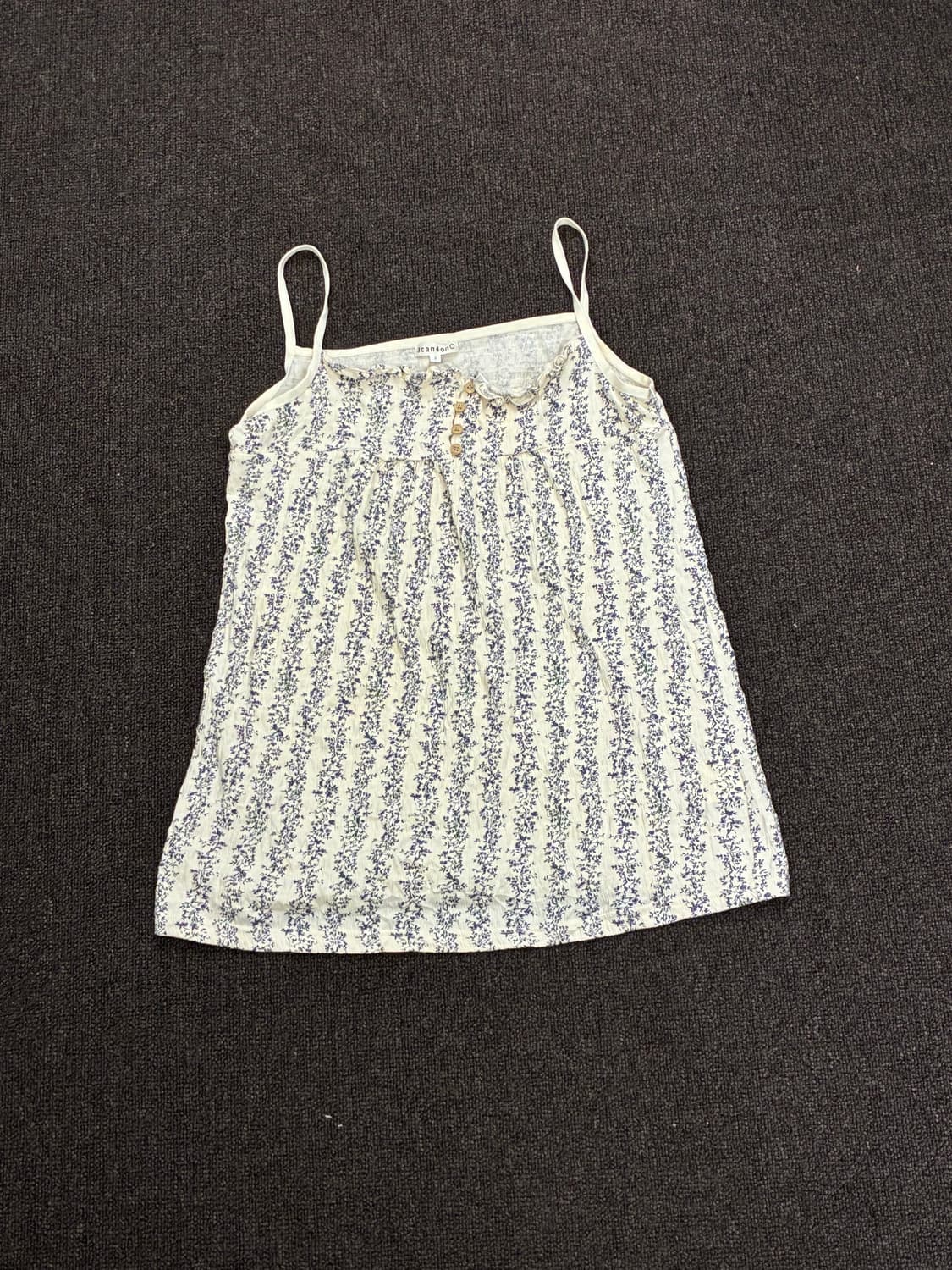 2)Japanese vintage 여성 꽃무늬 프릴 포인트 슬리브리스 상품이미지3