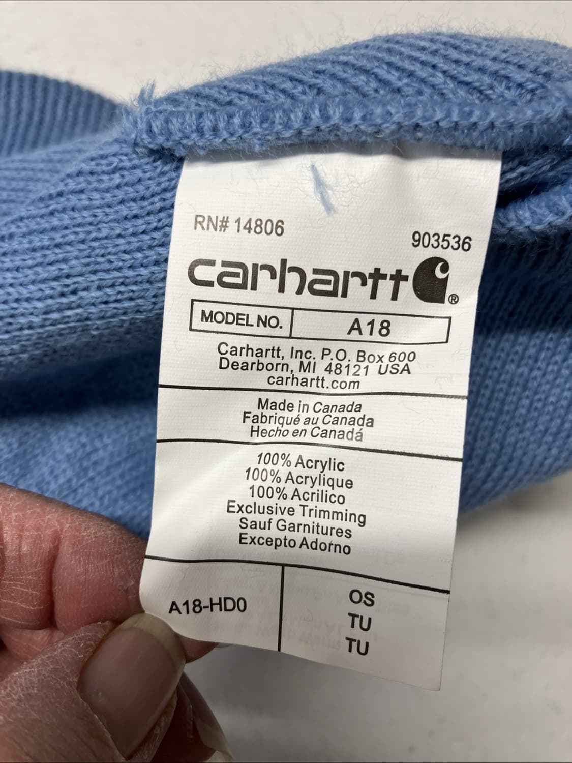 칼하트 로고 패치 워치햇 비니 블루 상품이미지4