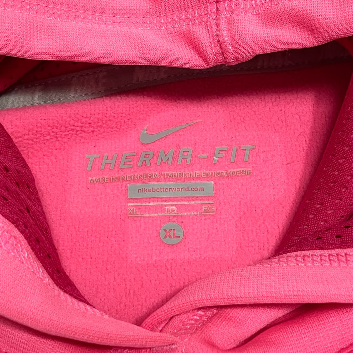 나이키 스우시로고 핑크 기모 후드티셔츠 여성XL 상품이미지4