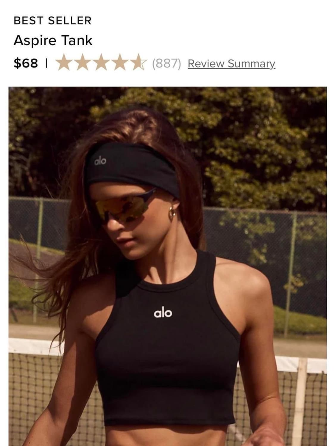 alo 알로 Aspire Tank 블랙 나시 탱크탑 m 상품이미지1