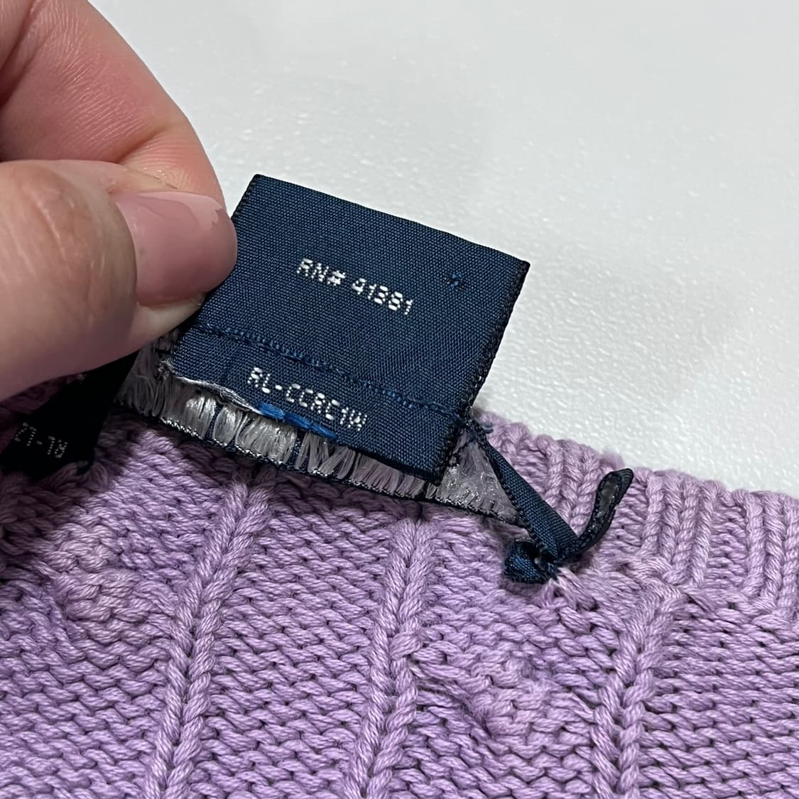 [정품] 폴로 보라 / 네이비포니 꽈배기 니트 [ L ] 상품이미지5