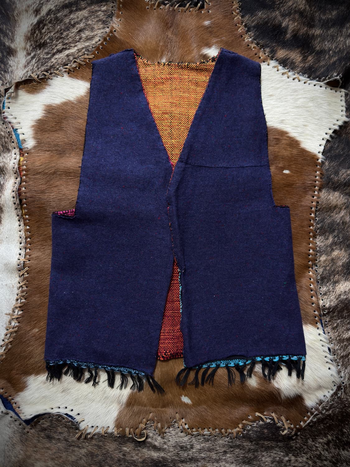 Handwoven wool reversible nep vest 상품이미지3