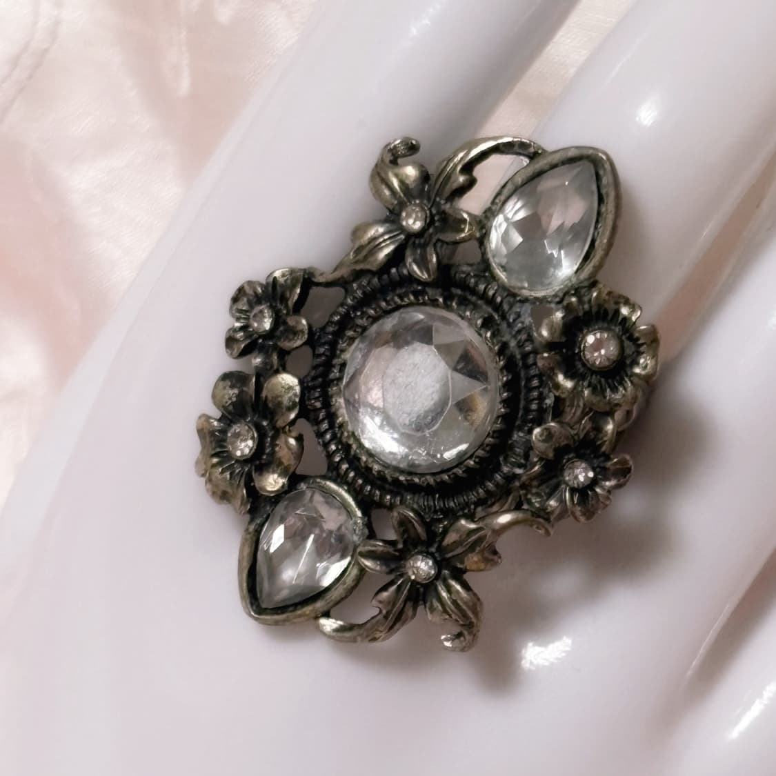 (이체시에눌) 일본 페어리 오리엔탈 핀터깔 대장 큐빅 레이어드 반지  상품이미지2