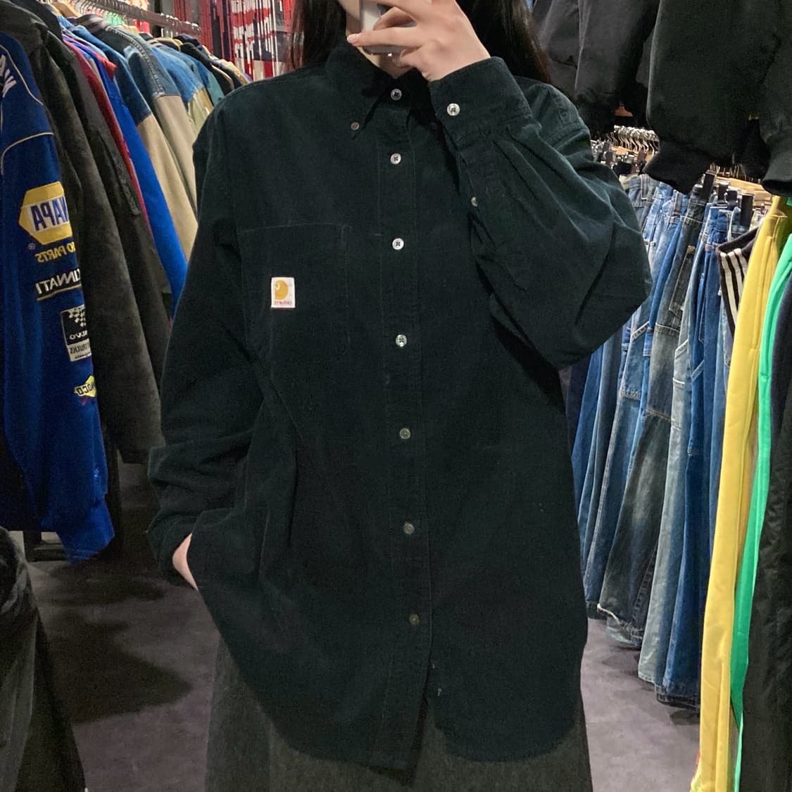 [IM] 칼하트 코듀로이 긴팔셔츠 딥그린 상품이미지1