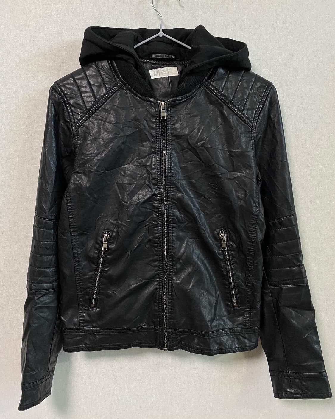 Japan) 비건레더 후드가죽자켓  상품이미지5