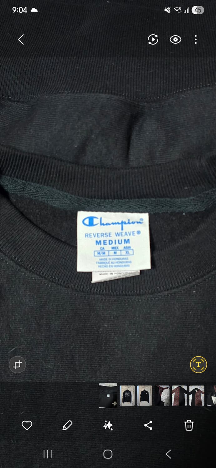 챔피온 리버스 위브 맨투맨 블랙 M 상품이미지3