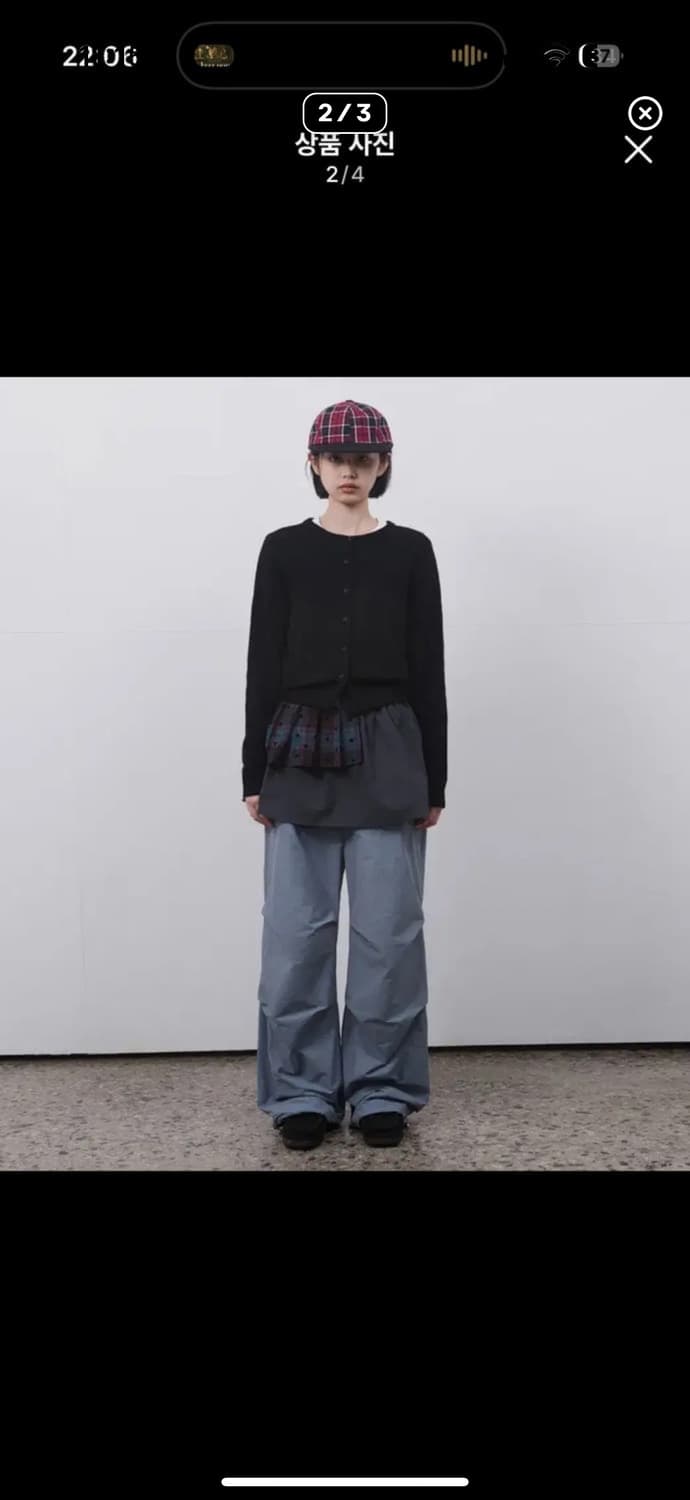 오헤시오 투웨이 체크스커트 차콜  상품이미지2