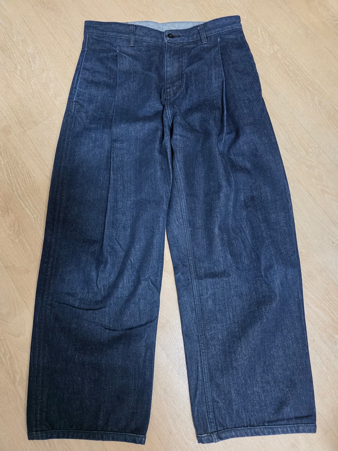 벨리에 와이드핏 원턱 데님 팬츠 M 상품이미지1