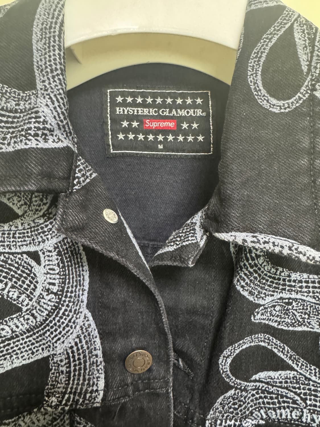 슈프림x히스테릭 글래머 스네이크 데님 자켓 (M) 상품이미지3