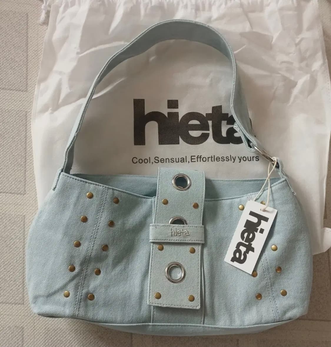 새상품 hieta Nita 라이트 데님 숄더백 히에타 상품이미지1