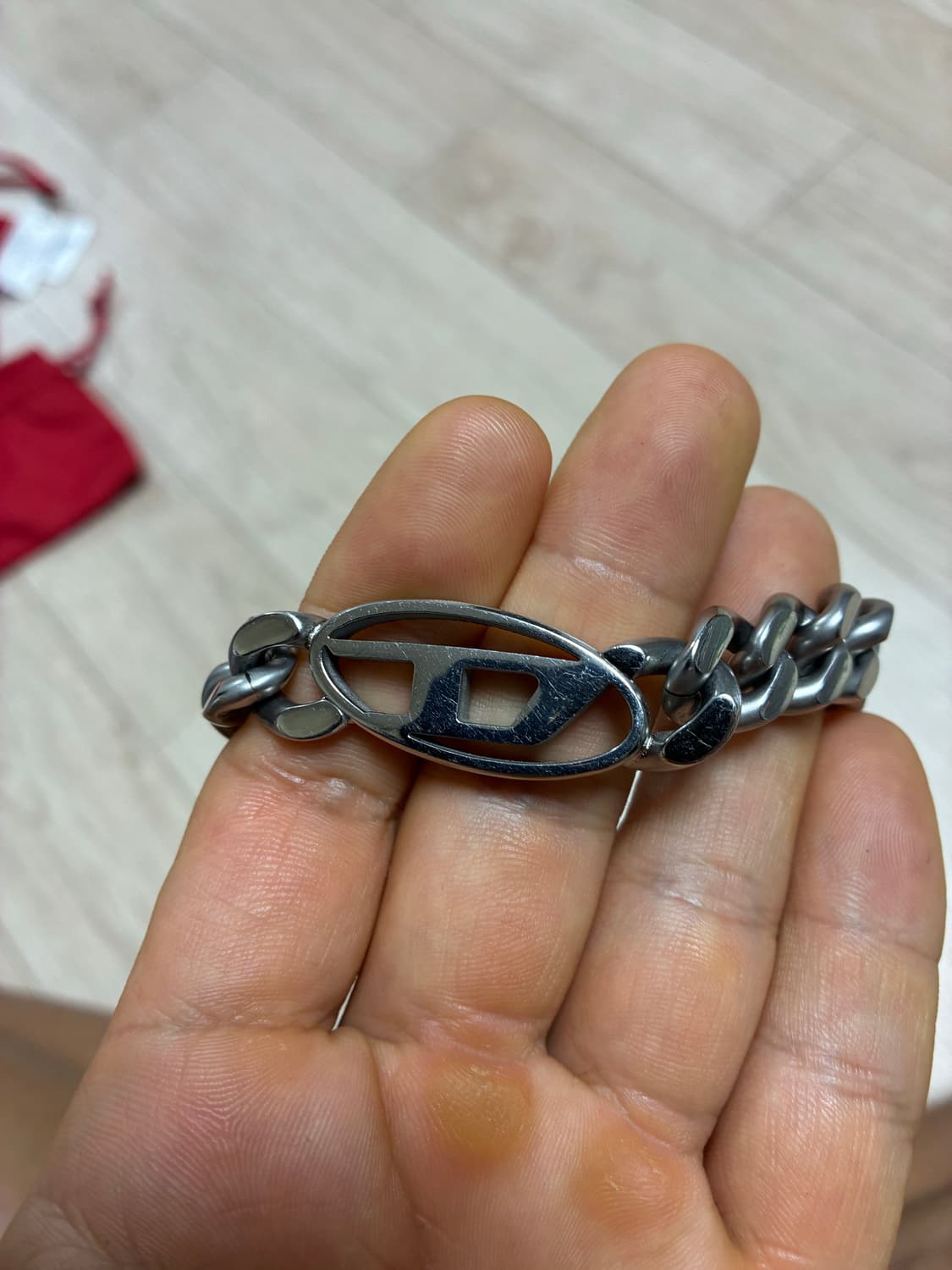 [새상품급 풀박스] 디젤 스테인리스 스틸 초커 네클리스 실버 목걸이 상품이미지5