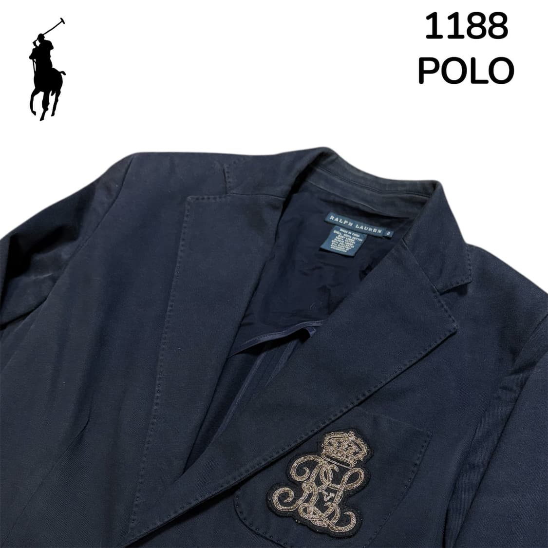 폴로 랄프로렌 자수 투버튼 블레이저 xs 상품이미지4