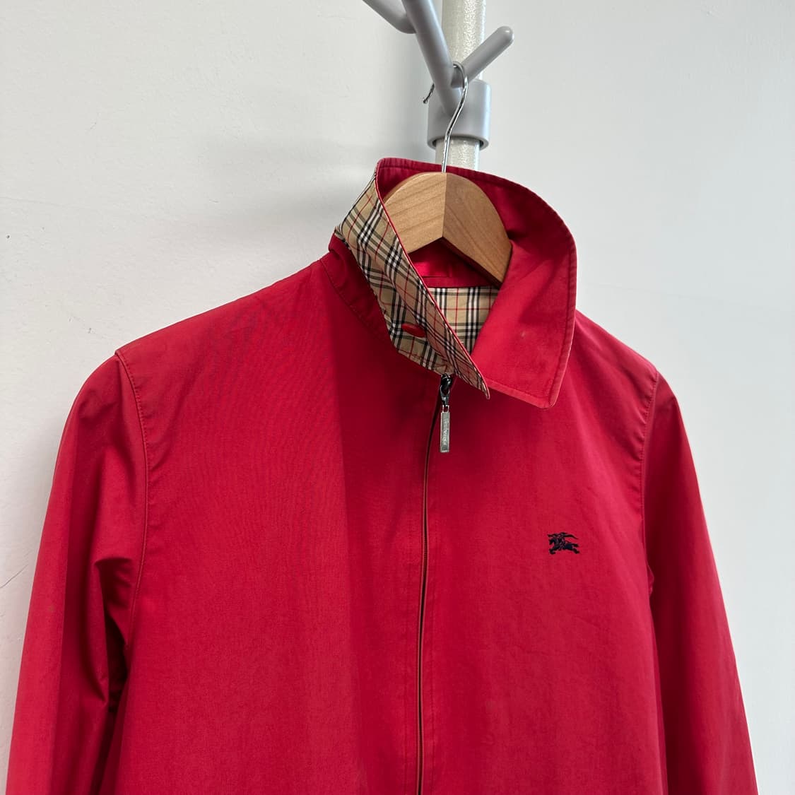 버버리 로고 체크 디자인 스윙톱 블루종 자켓 상품이미지5