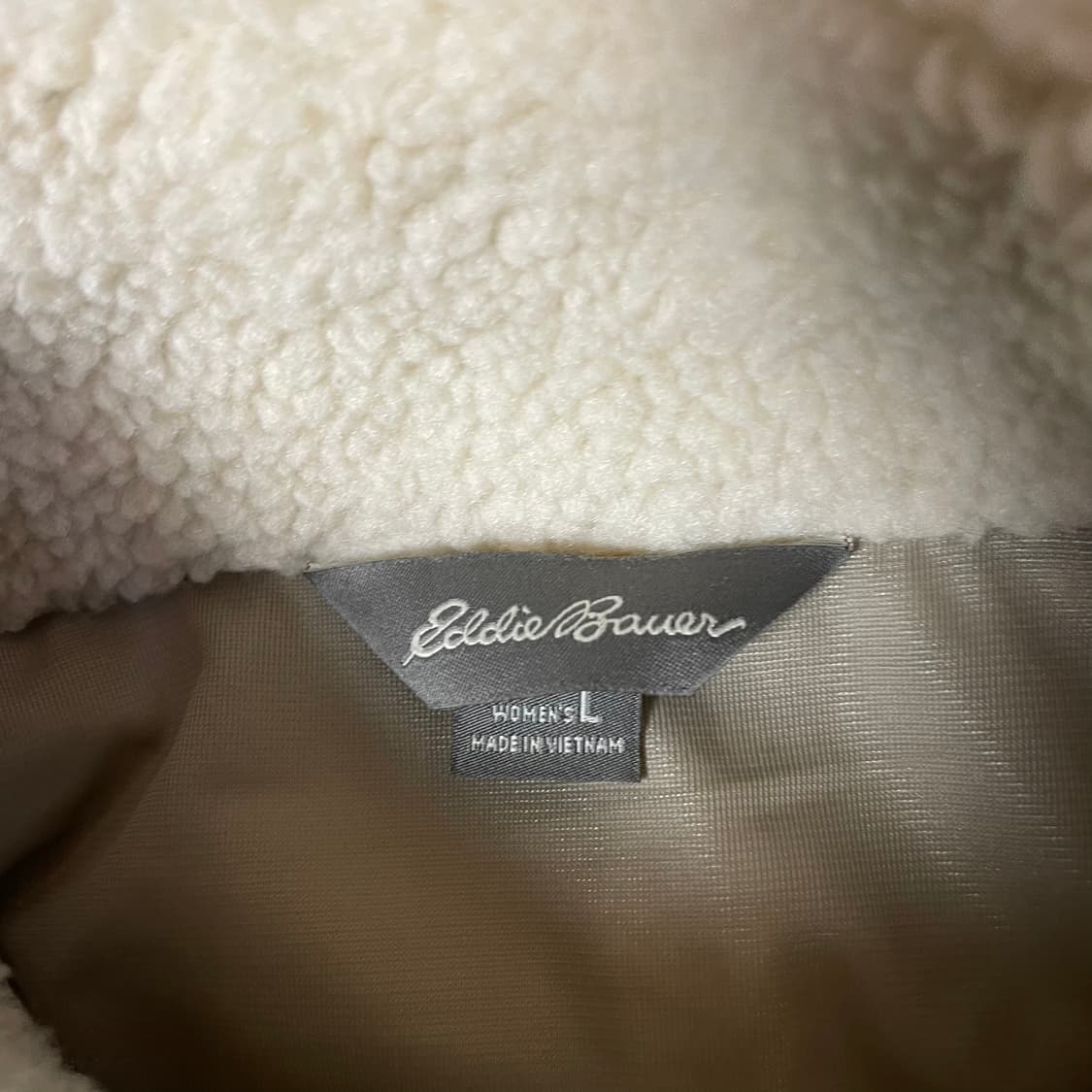 에디바우어 아이보리 뽀글이 롱 플리스 자켓 L 상품이미지5