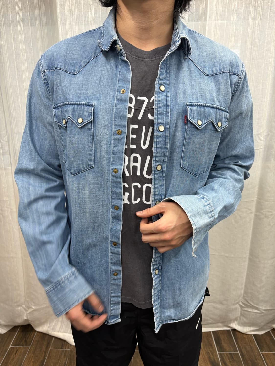 리바이스 웨스턴 중청 데님 셔츠 상품이미지1