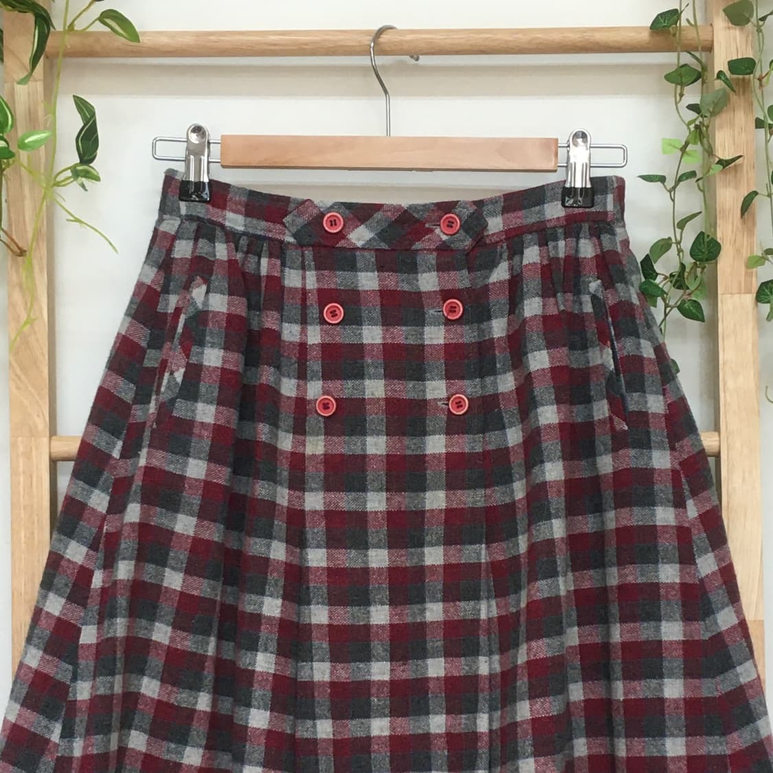 JPN/ 빈티지미디스커트 미디체크스커트 모리걸체크스커트  상품이미지4