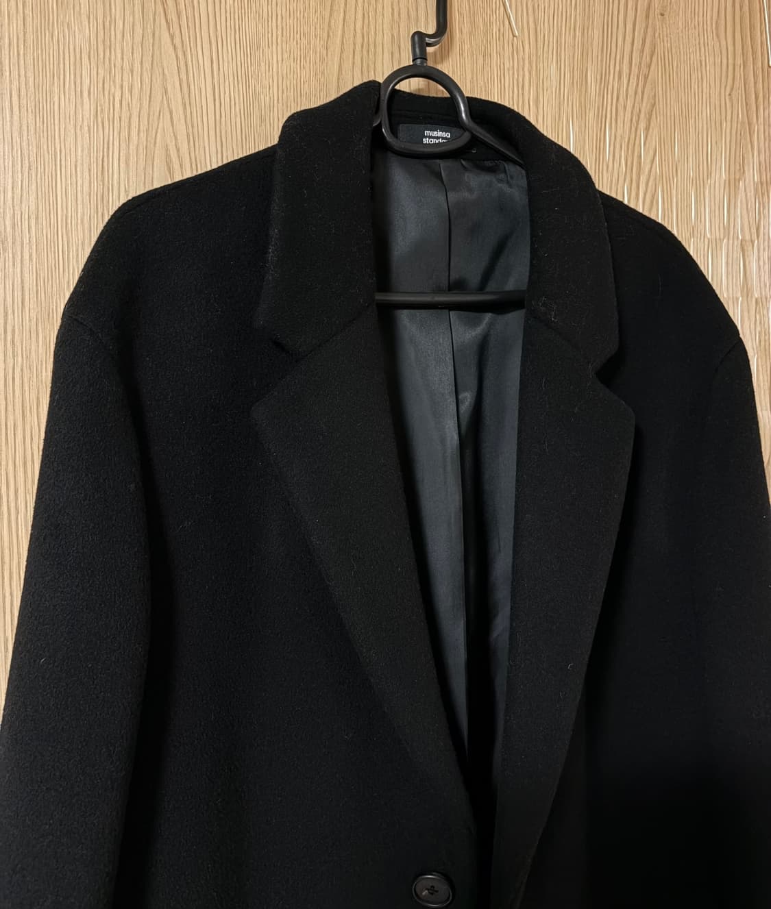 무신사 스탠다드 캐시미어 블렌드 블랙 코트 상품이미지2