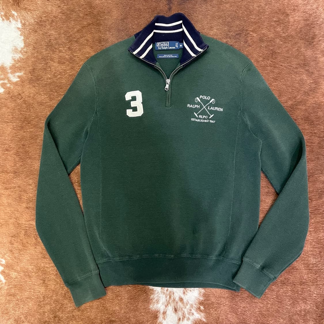 폴로 랄프로렌 패치 그린 반집업 스웨터 상품이미지1