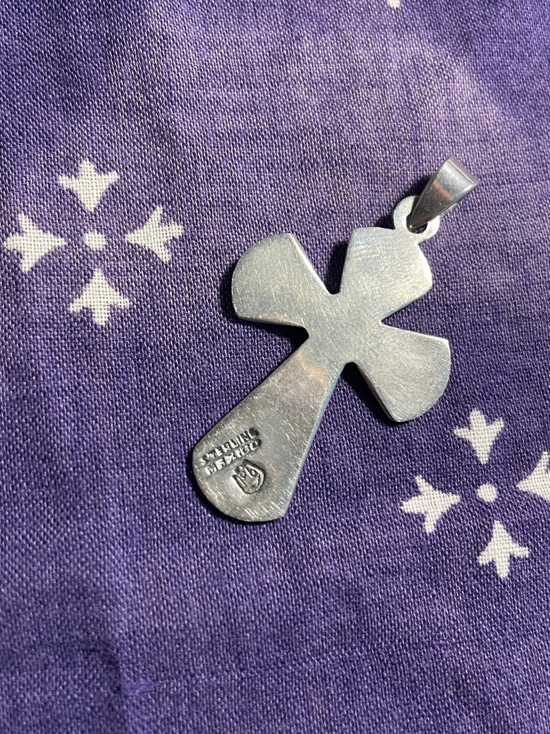 Sterling Turquoise Floral Cross Pendant 상품이미지4