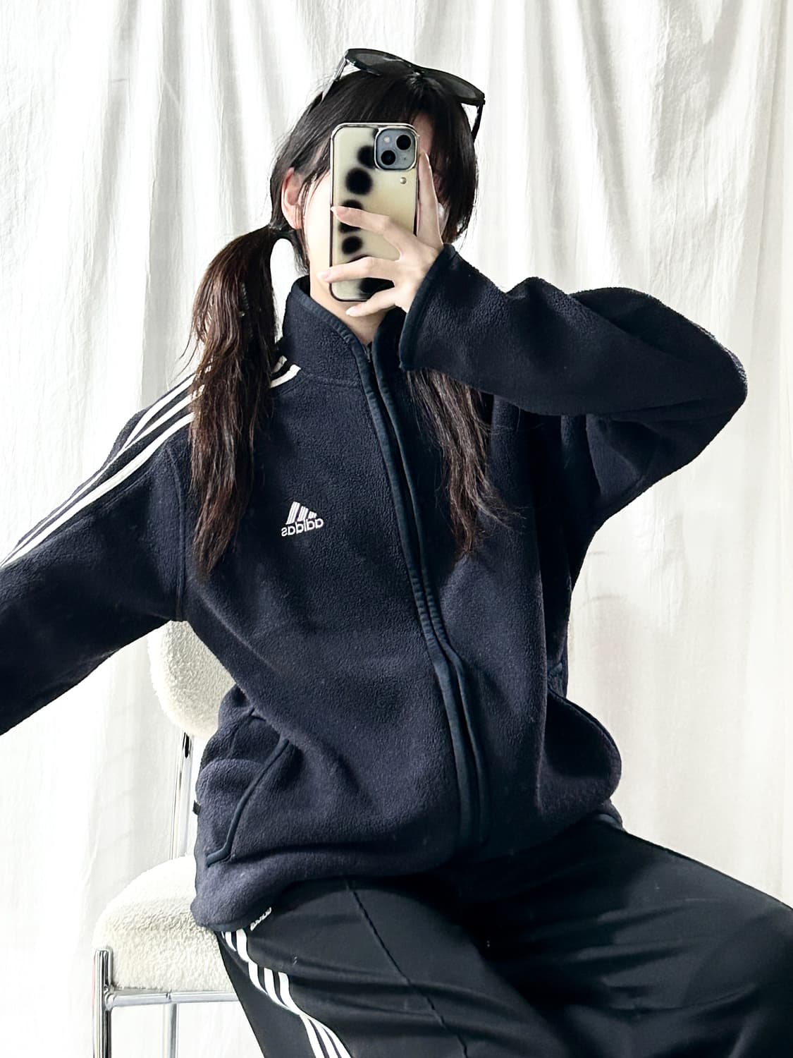 아디다스 자수로고 삼선 후리스 상품이미지2