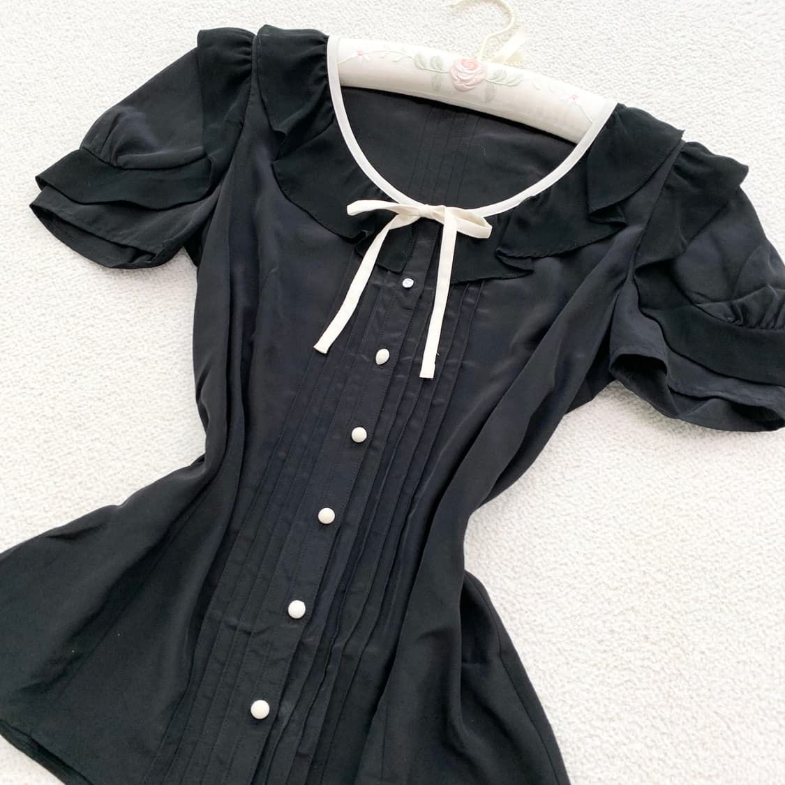 라쎄파쎄 ♥ 블랙 우아 쉬폰 로걀탑 상품이미지3